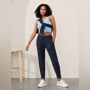 NWT Athleta Mid Rise Attitude Jogger Navy Sz 16